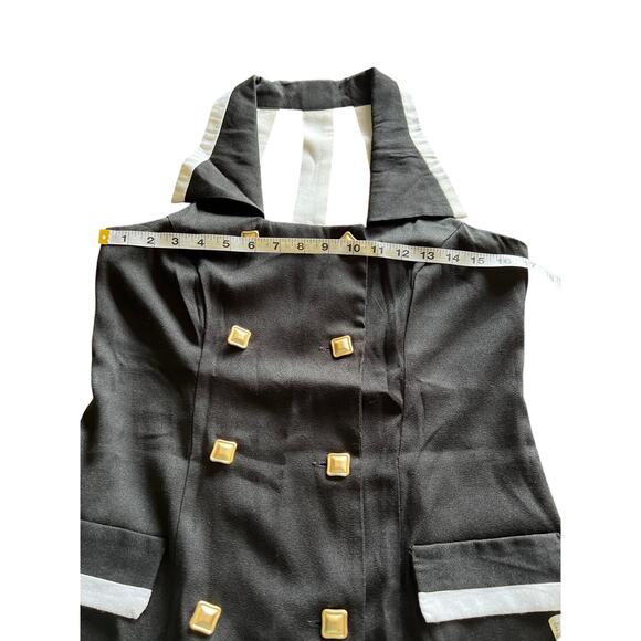 Scarlett Vintage Black & White Button Front Wrap Dress Size 9/10 Mini Classic - Picture 8 of 10